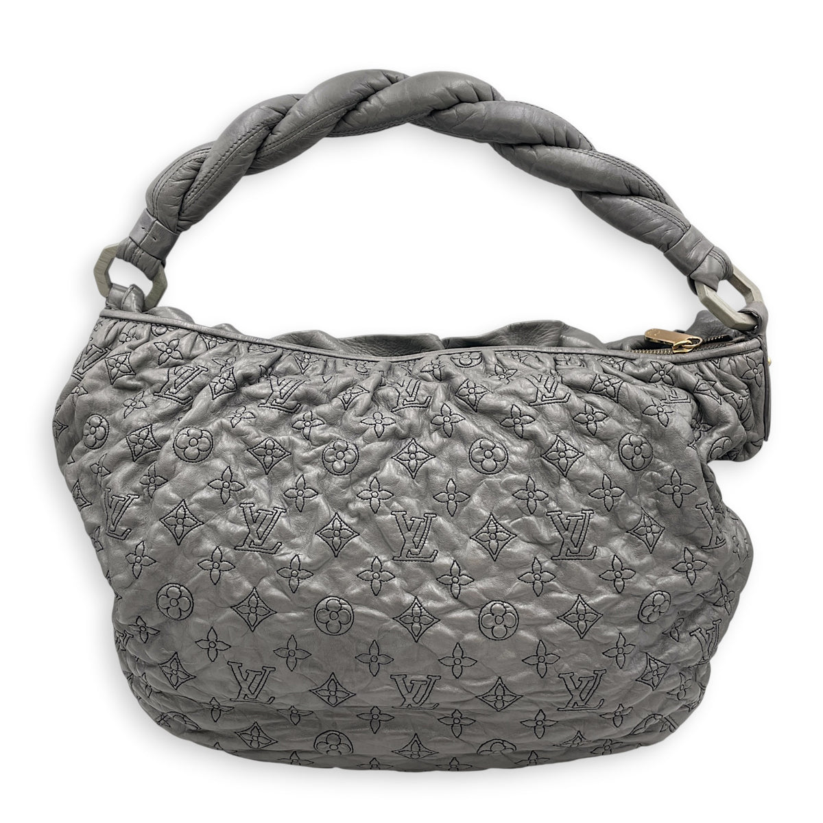 Olympe Nimbus  PM Grey Shoulder Bag in Lambskin Gold hardware