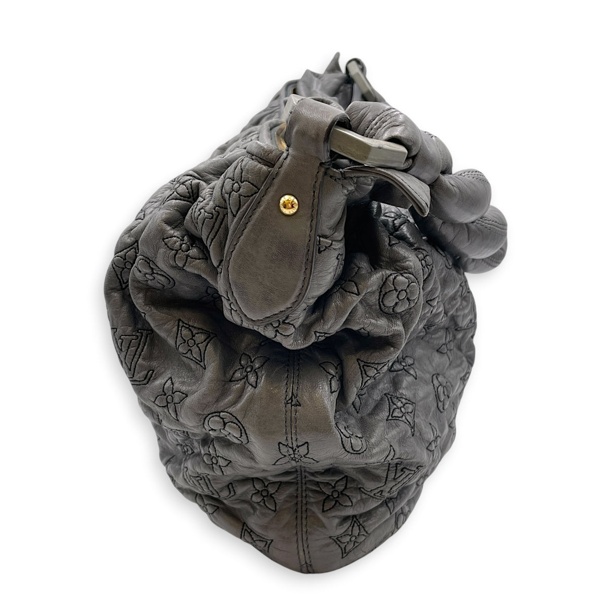 Olympe Nimbus  PM Grey Shoulder Bag in Lambskin Gold hardware