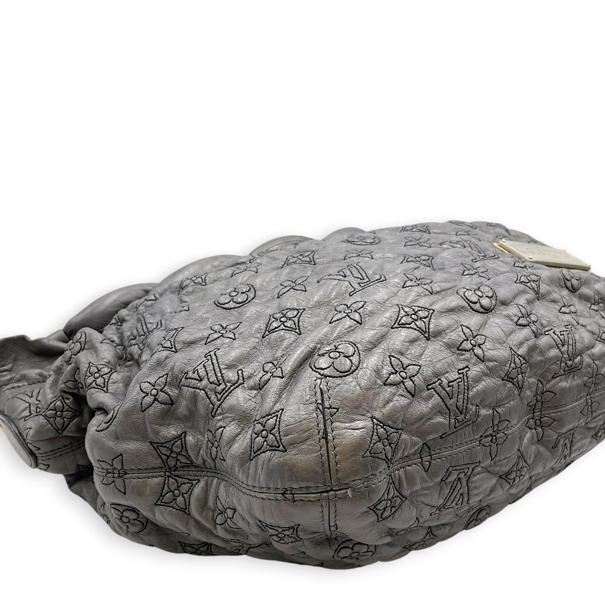 Olympe Nimbus  PM Grey Shoulder Bag in Lambskin Gold hardware