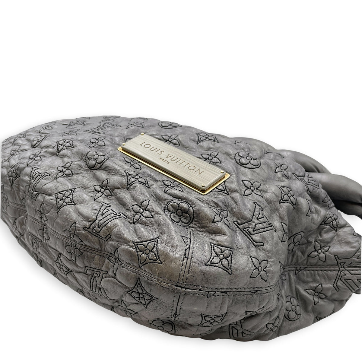 Olympe Nimbus  PM Grey Shoulder Bag in Lambskin Gold hardware