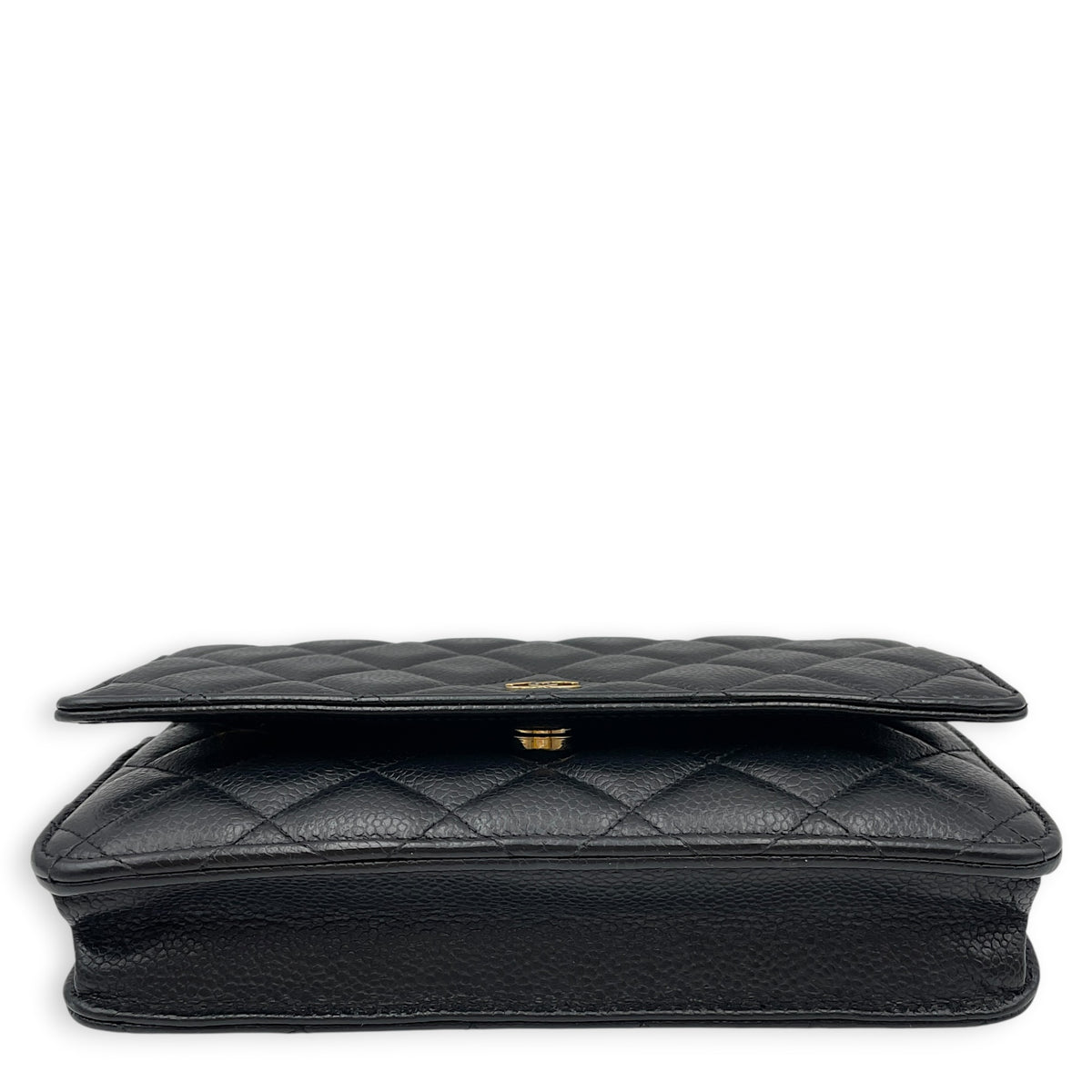 WOC  Black Crossbody Bag in Caviar Leather Gold hardware