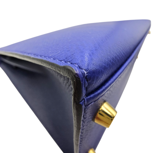 HSS Sellier Kelly  28 Blue Electric/Blue Indigo in Epsom Brushed Gold hardware