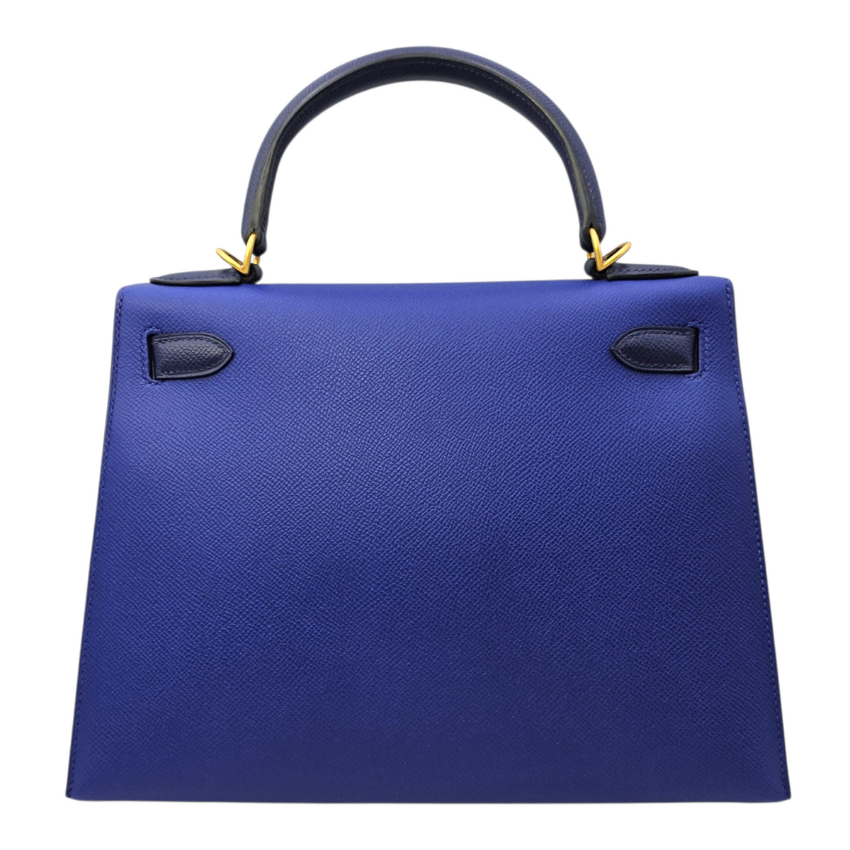 HSS Sellier Kelly  28 Blue Electric/Blue Indigo in Epsom Brushed Gold hardware