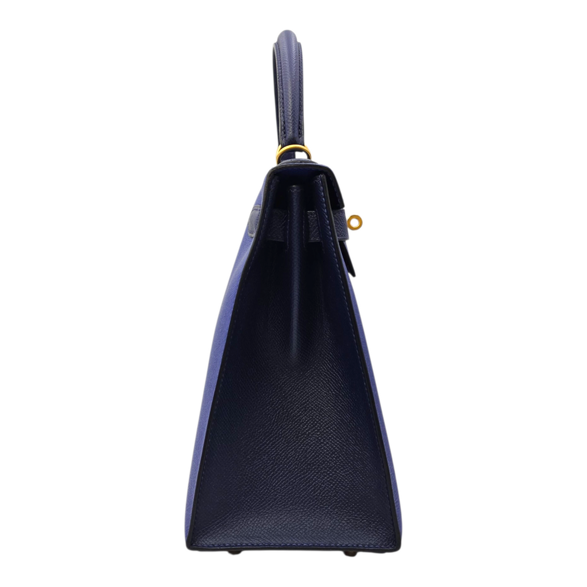 HSS Sellier Kelly  28 Blue Electric/Blue Indigo in Epsom Brushed Gold hardware