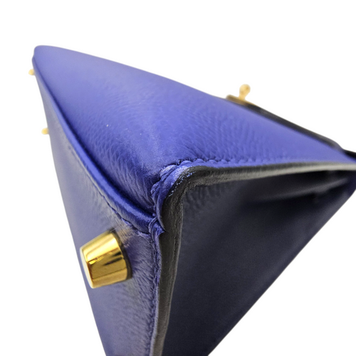 HSS Sellier Kelly  28 Blue Electric/Blue Indigo in Epsom Brushed Gold hardware