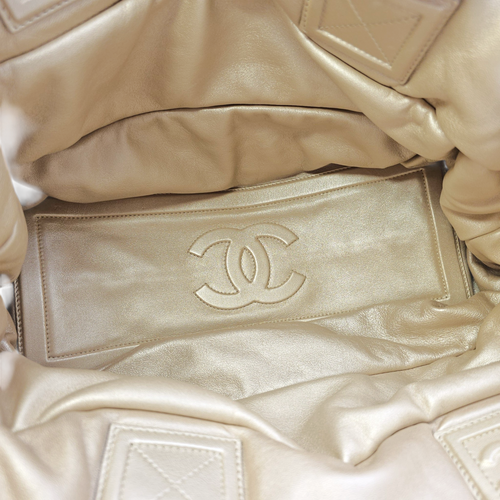 Coco Cocoon Reversible  Burgundy and Gold Top Handle Bag in Lambskin Gold hardware