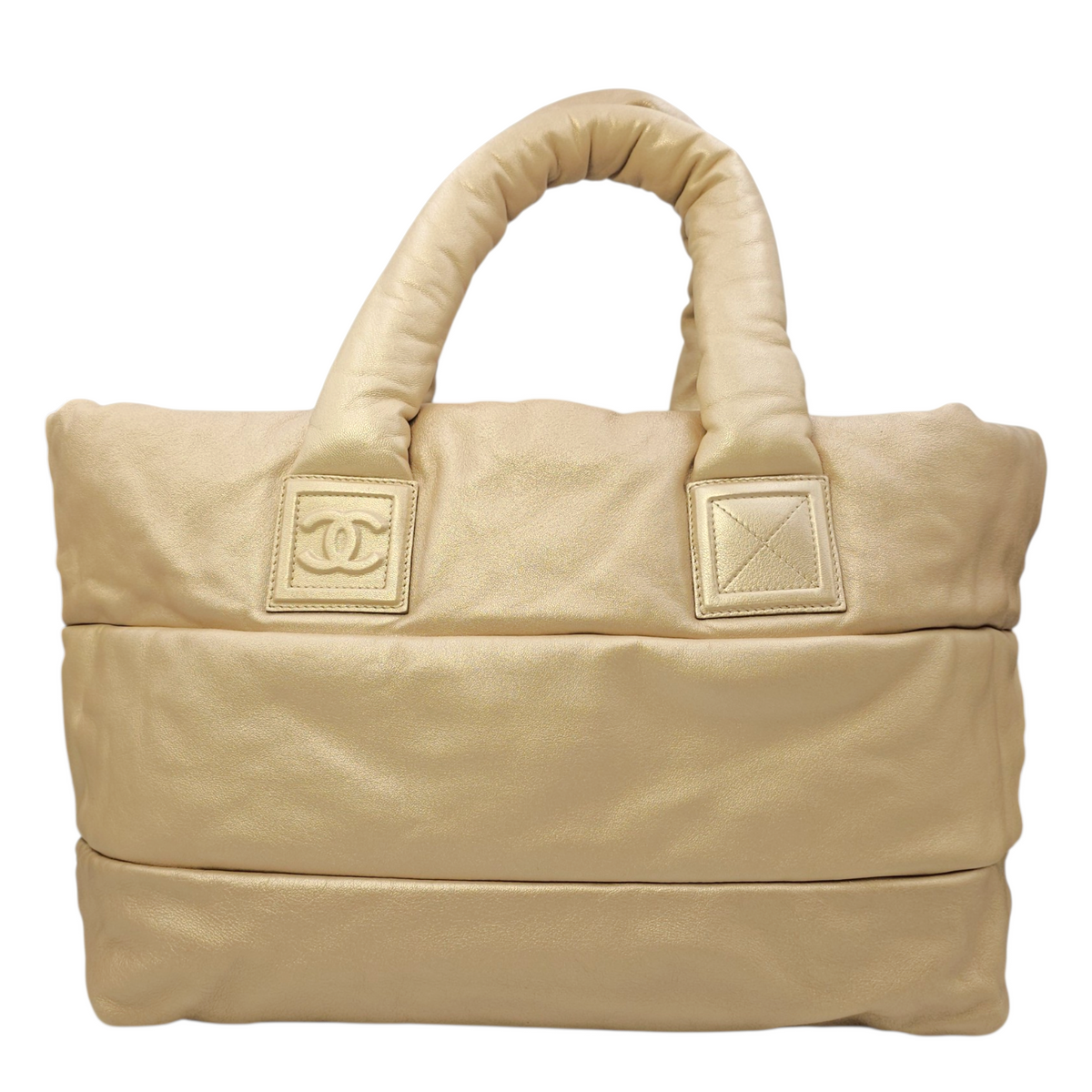 Coco Cocoon Reversible  Burgundy and Gold Top Handle Bag in Lambskin Gold hardware