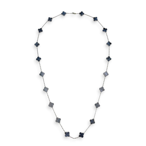 Vintage Alhambra 20 Motifs Long Necklace in Blue