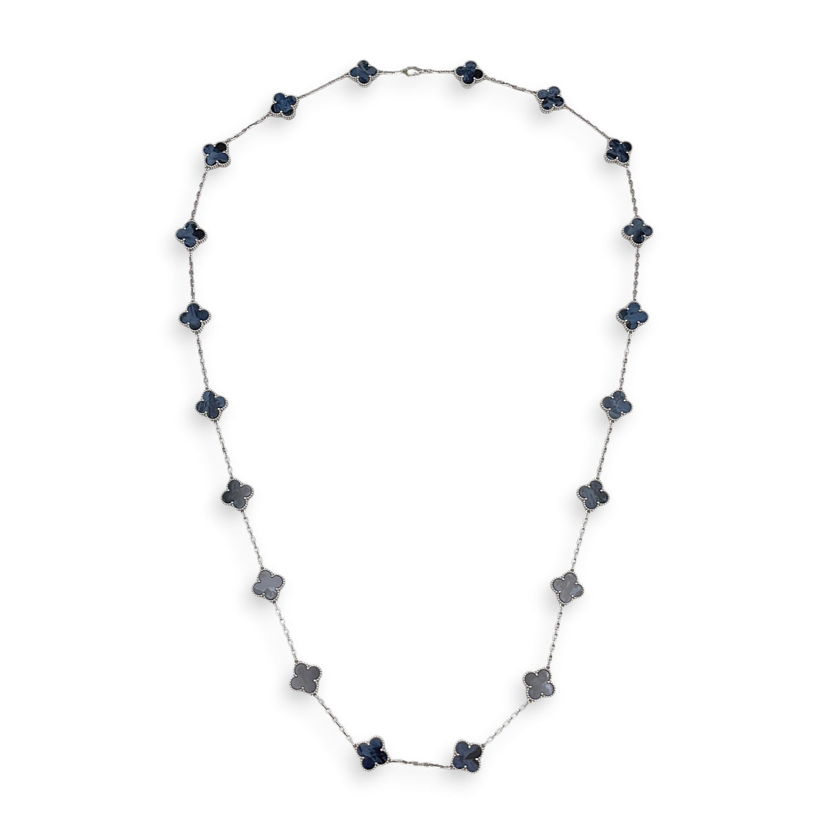 Vintage Alhambra 20 Motifs Long Necklace in Blue
