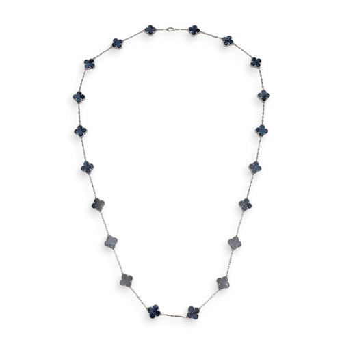 Vintage Alhambra 20 Motifs Long Necklace in Blue