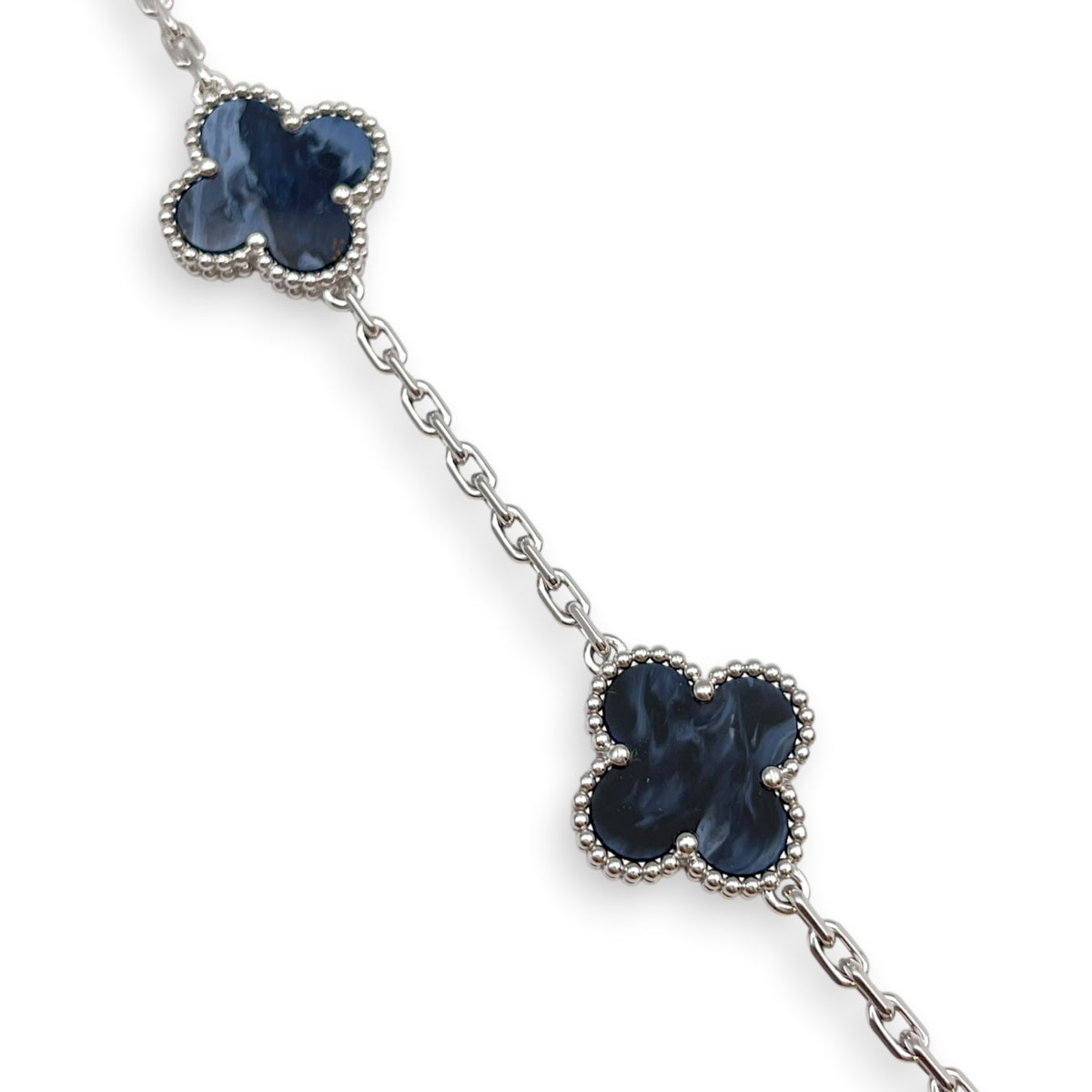 Vintage Alhambra 20 Motifs Long Necklace in Blue