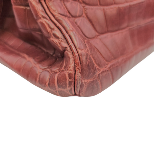 Birkin 30 Rouge H  in Matte Niloticus Palladium hardware