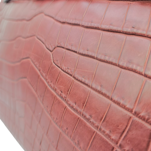 Birkin 30 Rouge H  in Matte Niloticus Palladium hardware