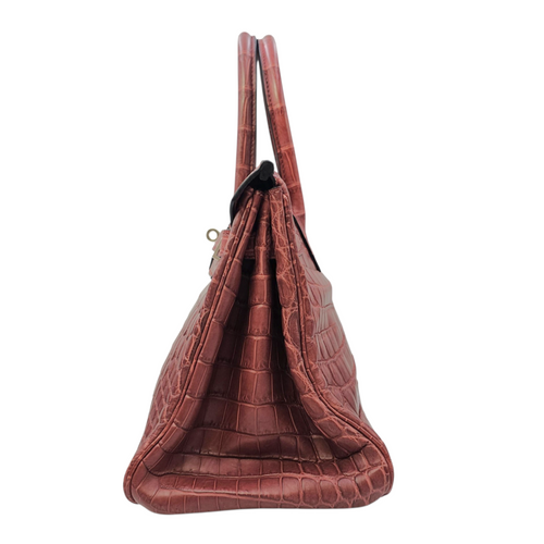 Birkin 30 Rouge H  in Matte Niloticus Palladium hardware
