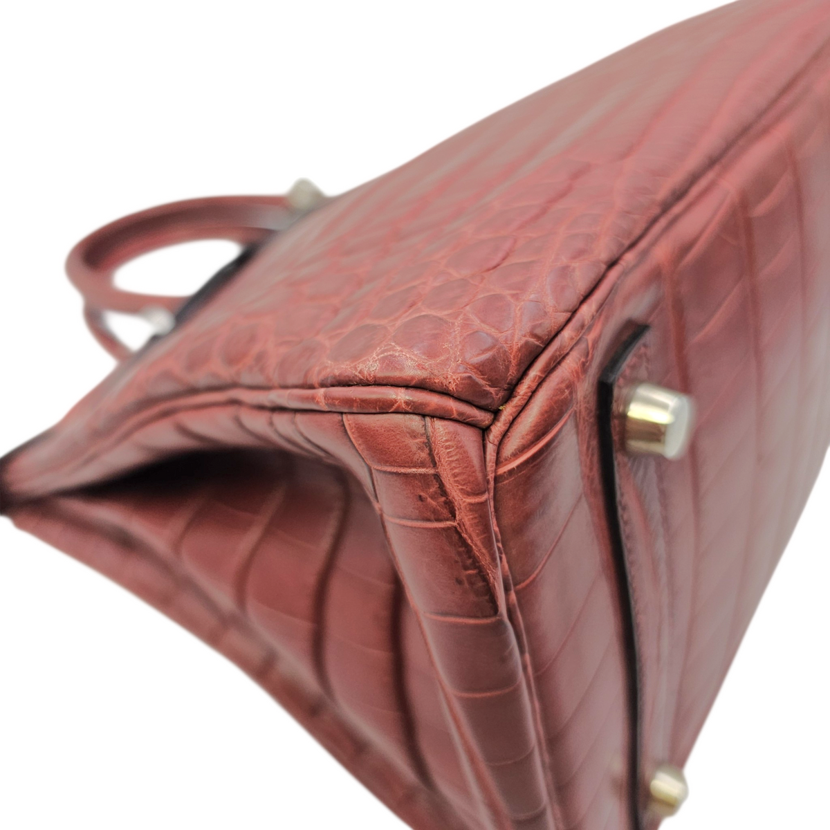 Birkin 30 Rouge H  in Matte Niloticus Palladium hardware