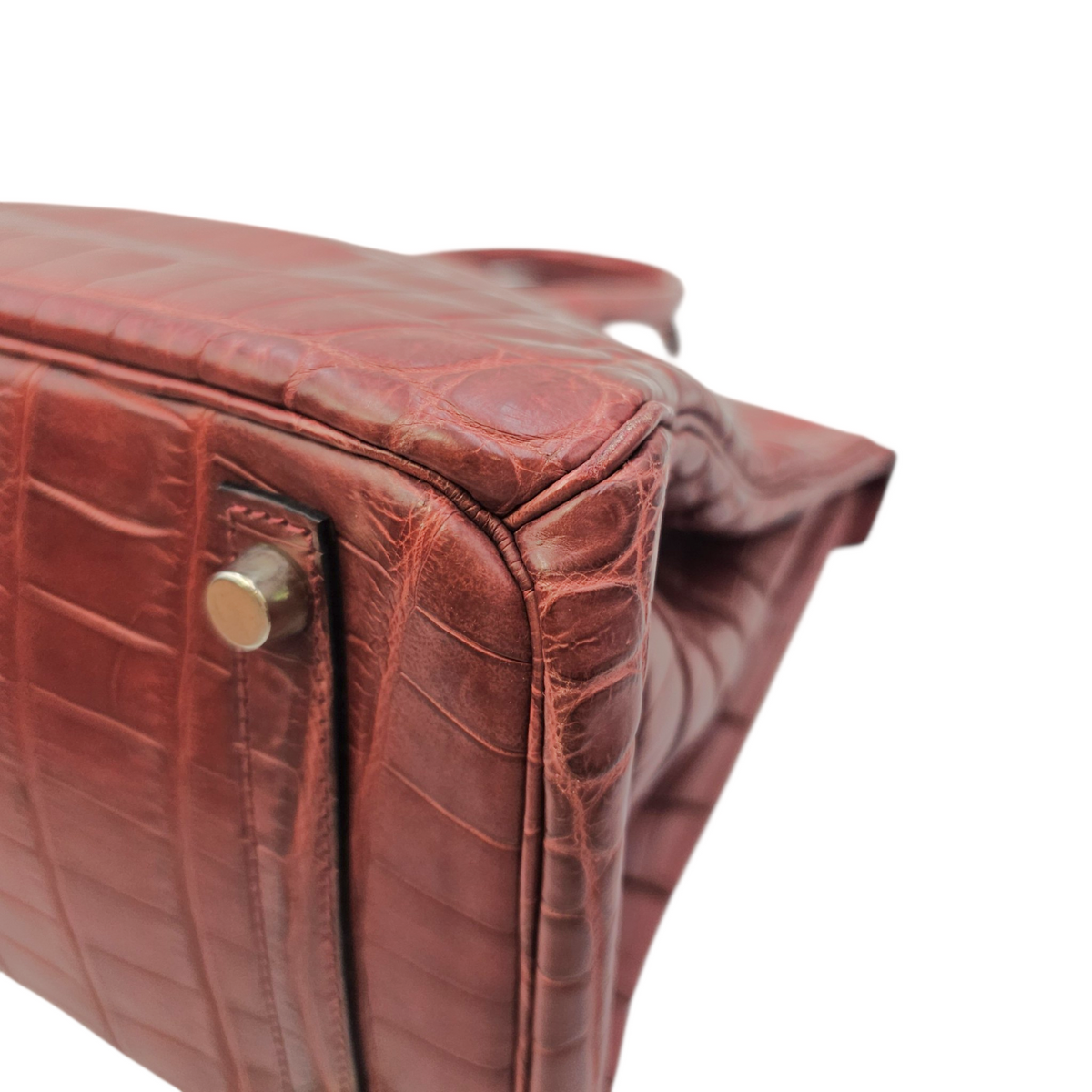 Birkin 30 Rouge H  in Matte Niloticus Palladium hardware