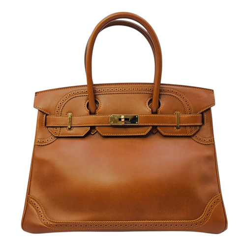 Ghillies Birkin  30 Fauve  in Tadelakt Permabrass hardware