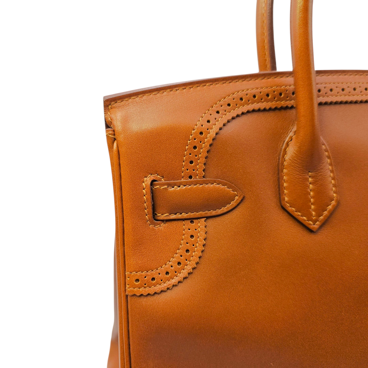 Ghillies Birkin  30 Fauve  in Tadelakt Permabrass hardware
