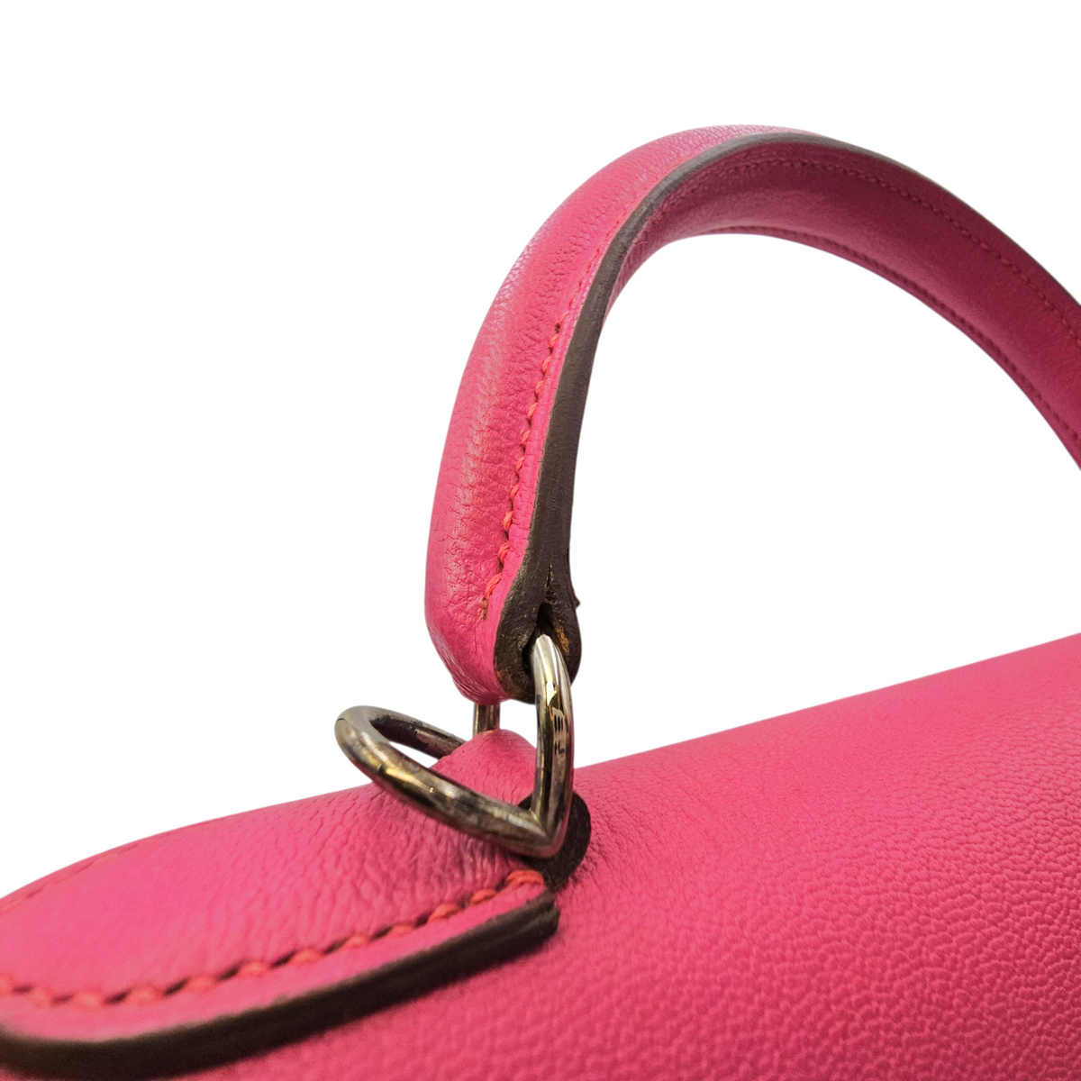 Sellier Kelly 32 Rose Shocking  in Chevre Mysore Palladium hardware