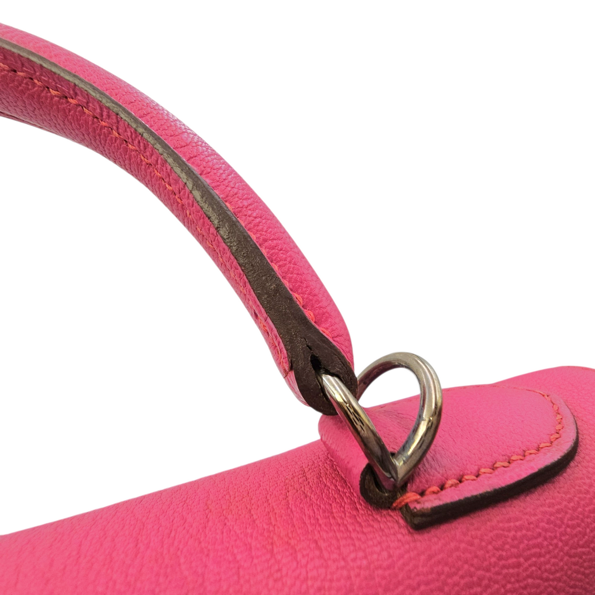 Sellier Kelly 32 Rose Shocking  in Chevre Mysore Palladium hardware