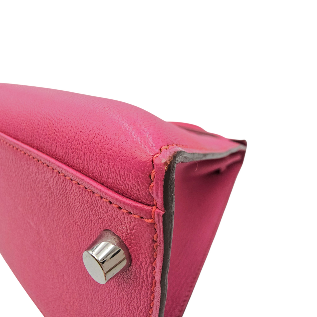 Sellier Kelly 32 Rose Shocking  in Chevre Mysore Palladium hardware