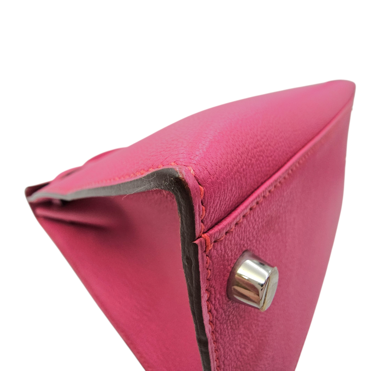 Sellier Kelly 32 Rose Shocking  in Chevre Mysore Palladium hardware