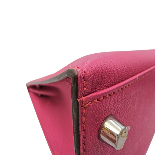 Sellier Kelly 32 Rose Shocking  in Chevre Mysore Palladium hardware