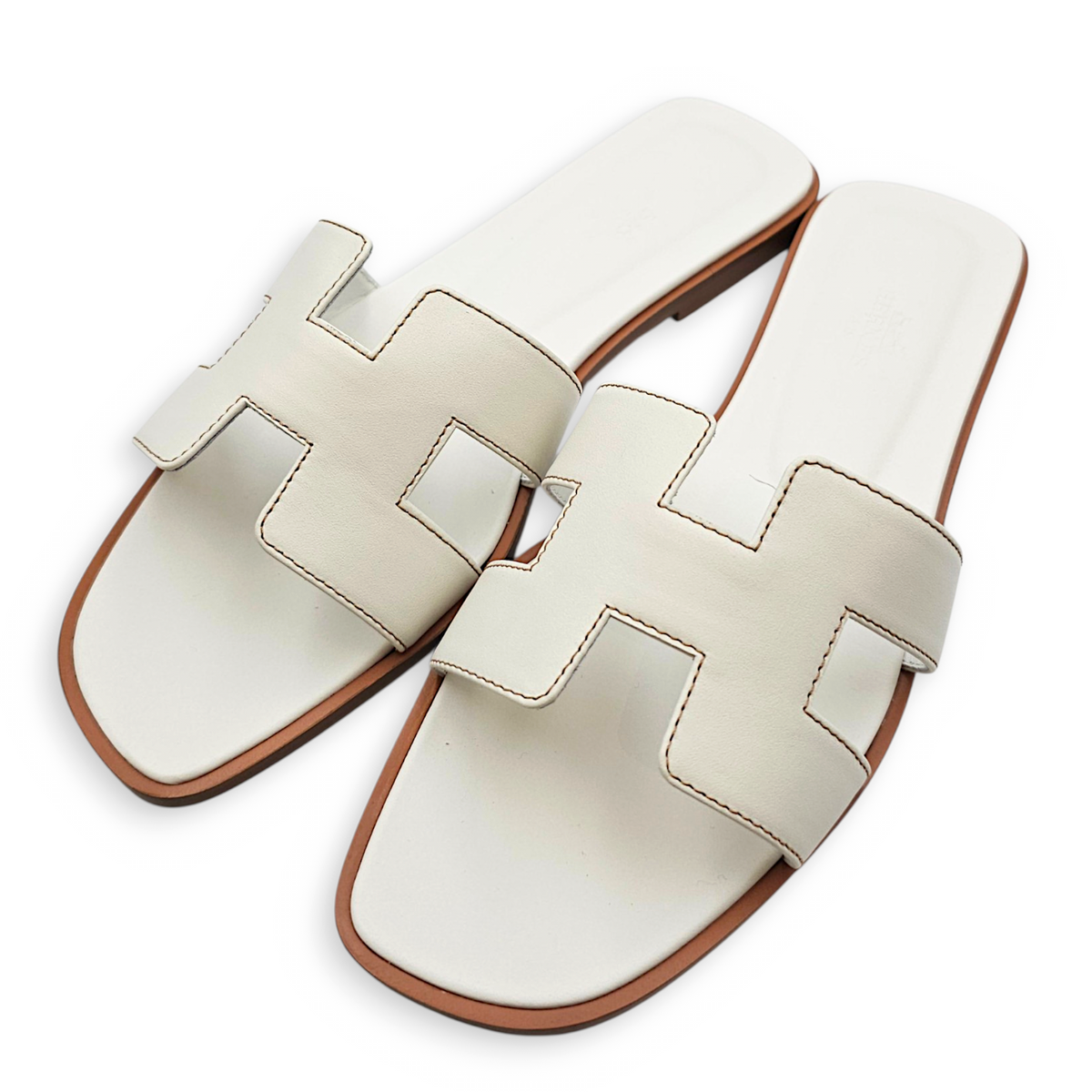 Oran 38 Blanc Sandals in Calfskin