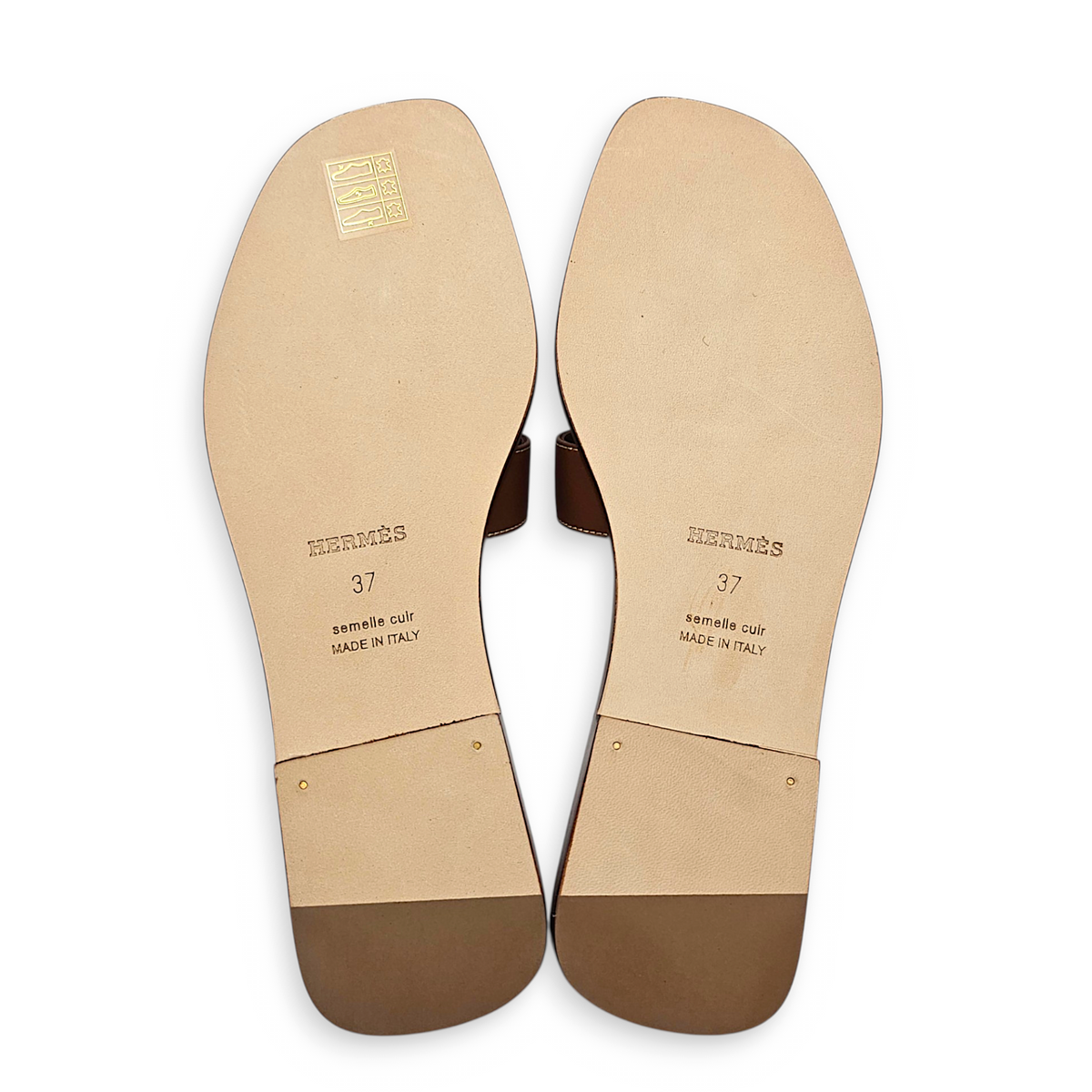Oran 37 Gold Sandals in Calfskin