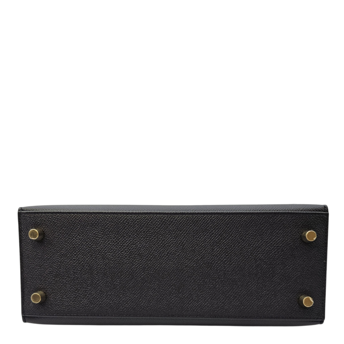 Sellier Kelly 25 Noir in Epsom Gold hardware