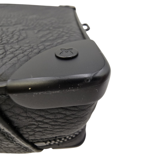 Soft Trunk Black Crossbody Bag in Taurillon Leather Gunmetal hardware