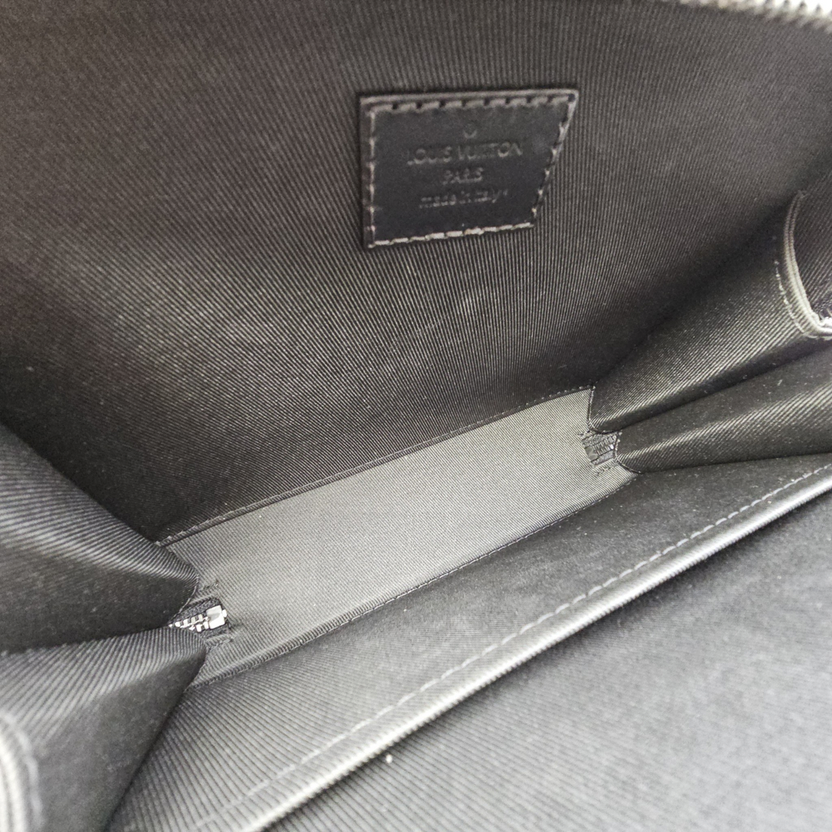 Soft Trunk Black Crossbody Bag in Taurillon Leather Gunmetal hardware