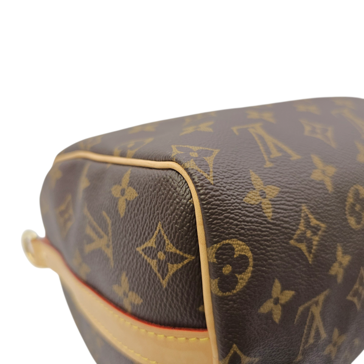 Speedy Bandouliere Brown Top Handle Bag in Monogram Coated Canvas Gold hardware