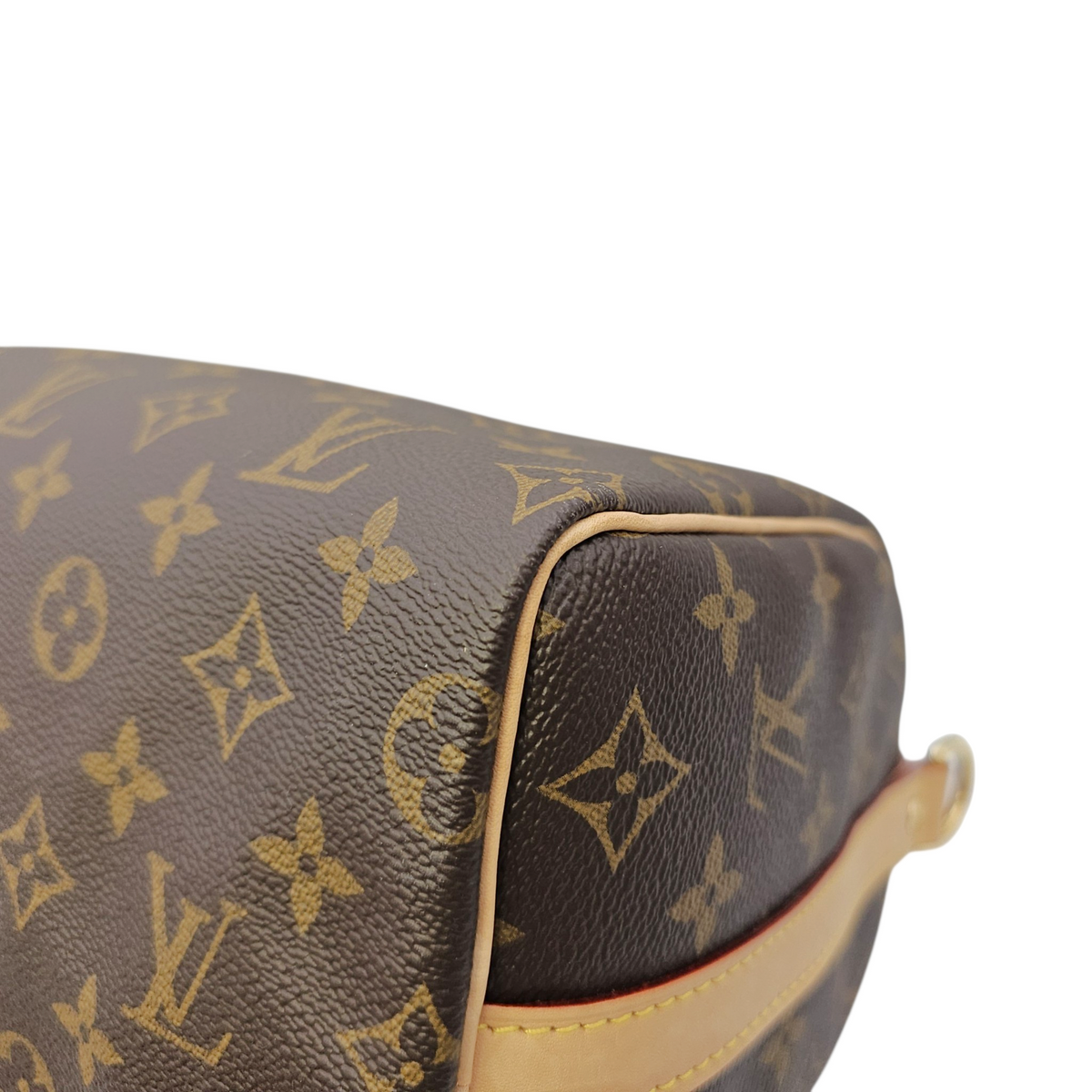 Speedy Bandouliere Brown Top Handle Bag in Monogram Coated Canvas Gold hardware