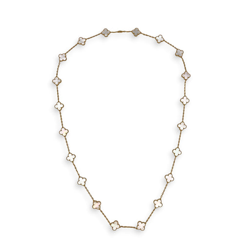 Vintage Alhambra 20 Motif Long Necklace Necklace  in White