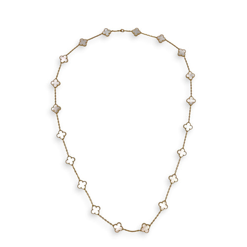 Vintage Alhambra 20 Motif Long Necklace Necklace  in White