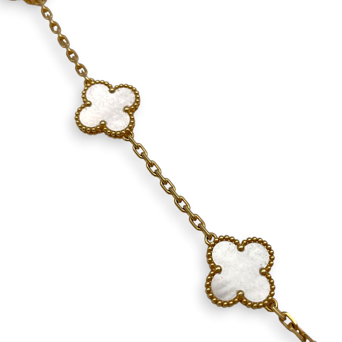 Vintage Alhambra 20 Motif Long Necklace Necklace  in White