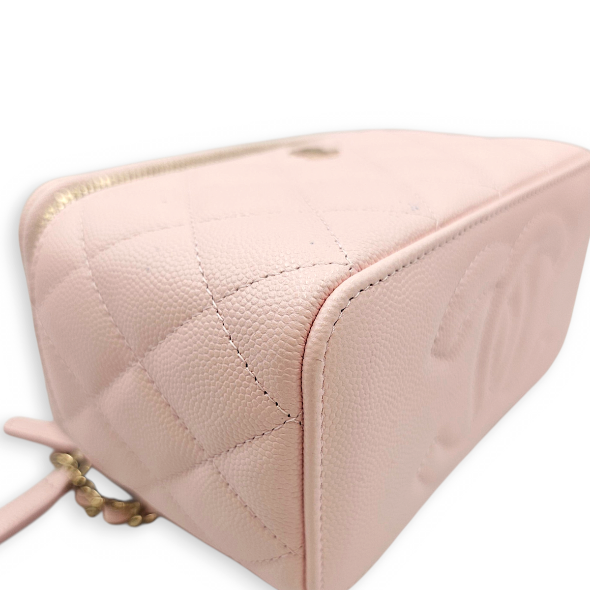 Vanity Pink Crossbody Bag in Caviar Leather Light Gold hardware