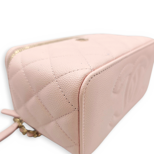 Vanity Pink Crossbody Bag in Caviar Leather Light Gold hardware