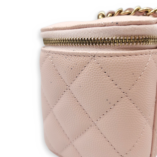 Vanity Pink Crossbody Bag in Caviar Leather Light Gold hardware