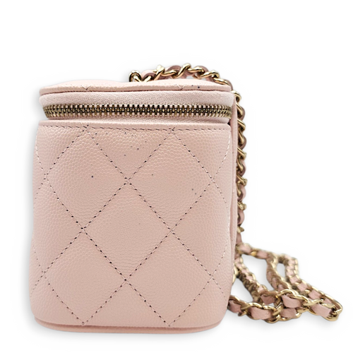 Vanity Pink Crossbody Bag in Caviar Leather Light Gold hardware