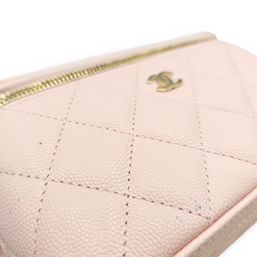 Vanity Pink Crossbody Bag in Caviar Leather Light Gold hardware