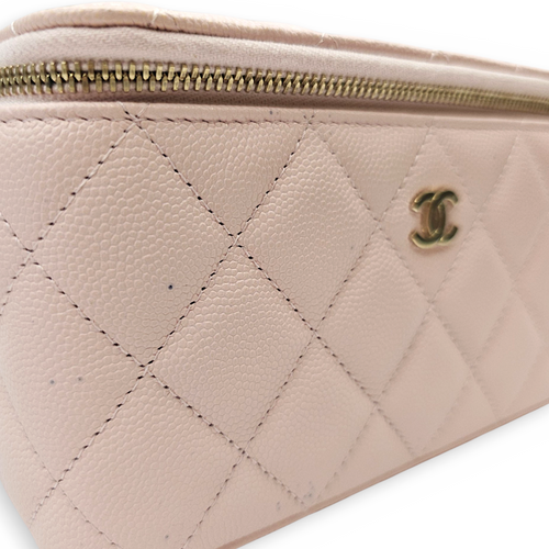 Vanity Pink Crossbody Bag in Caviar Leather Light Gold hardware