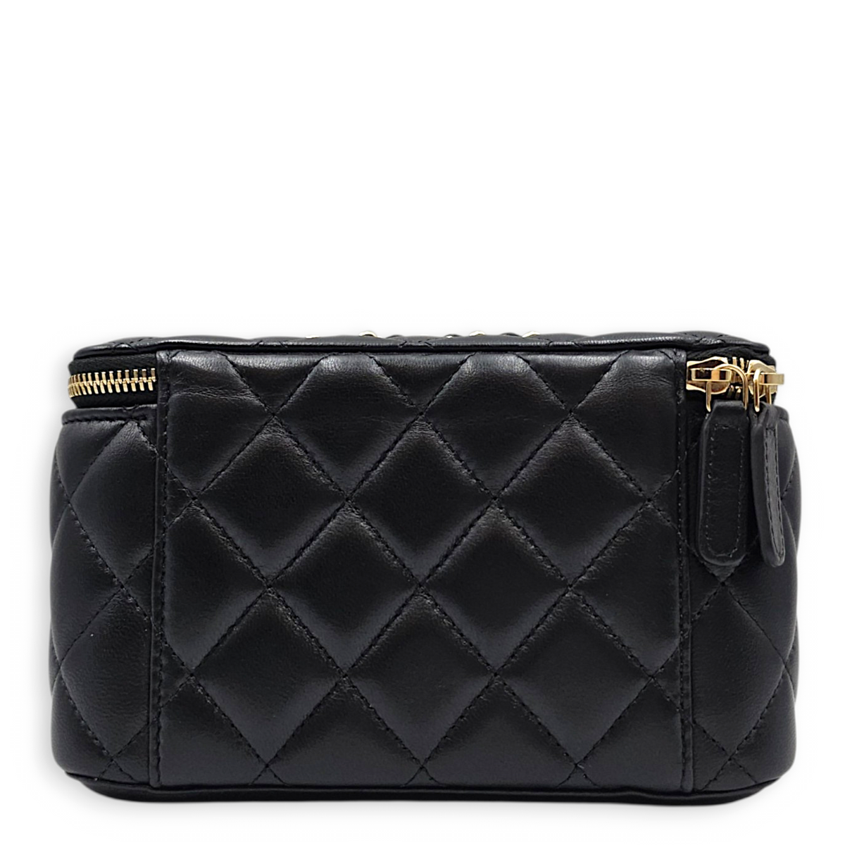 Vanity Case Black Crossbody Bag in Lambskin Light Gold hardware