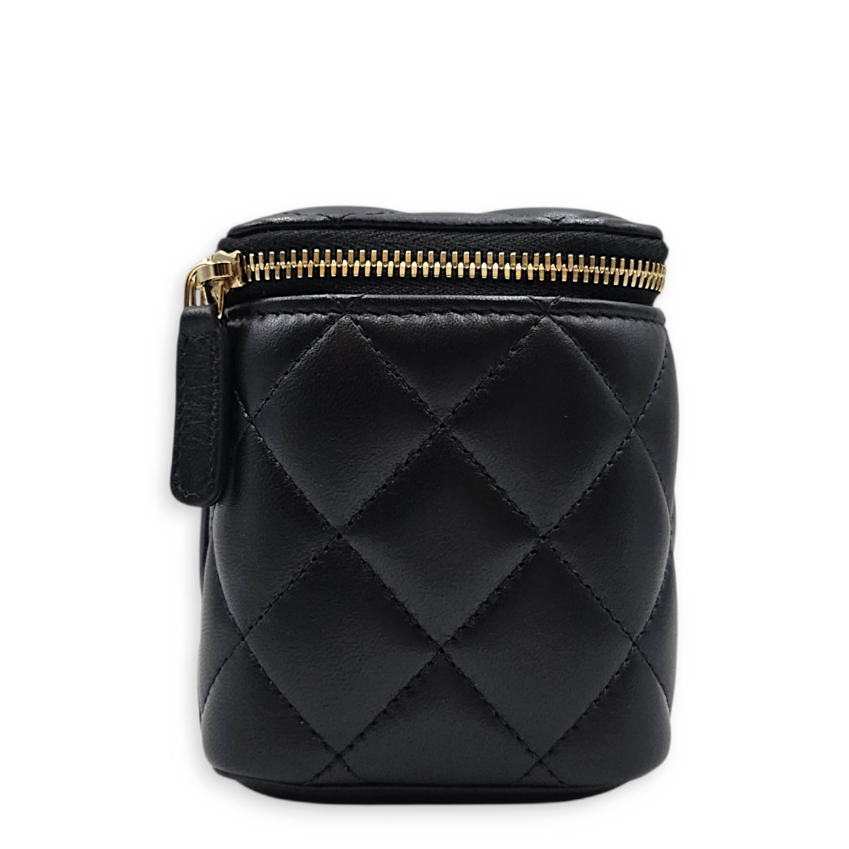 Vanity Case Black Crossbody Bag in Lambskin Light Gold hardware