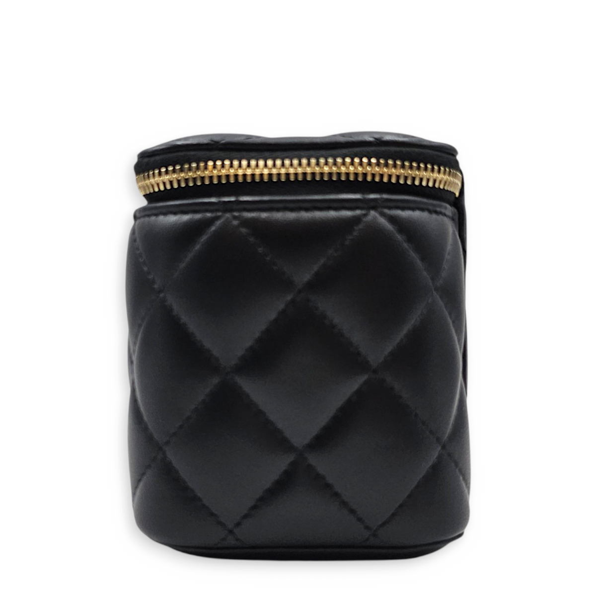 Vanity Case Black Crossbody Bag in Lambskin Light Gold hardware