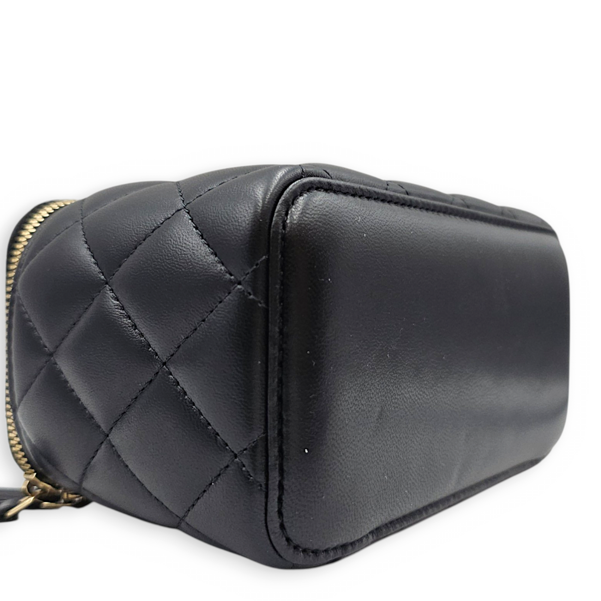 Vanity Case Black Crossbody Bag in Lambskin Light Gold hardware