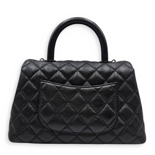 Coco Handle  Small Black Top Handle Bag in Caviar Leather So Black  hardware