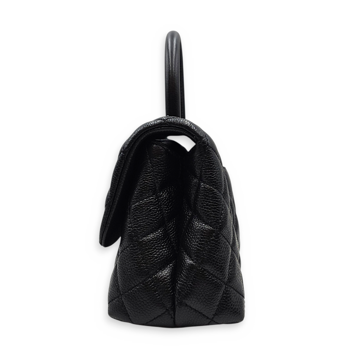 Coco Handle  Small Black Top Handle Bag in Caviar Leather So Black  hardware
