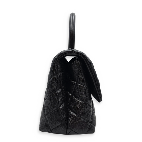 Coco Handle  Small Black Top Handle Bag in Caviar Leather So Black  hardware